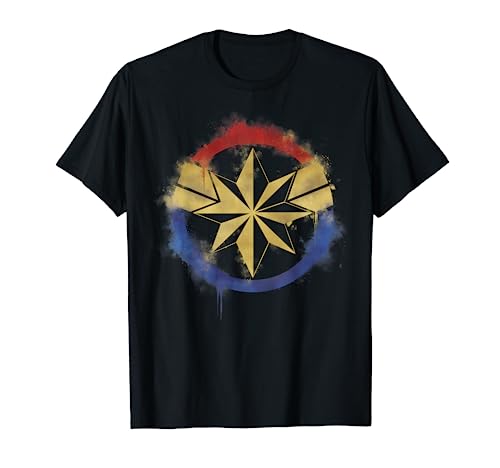 Marvel Avengers Endgame Captain Marvel Spray Paint Logo T-Shirt
