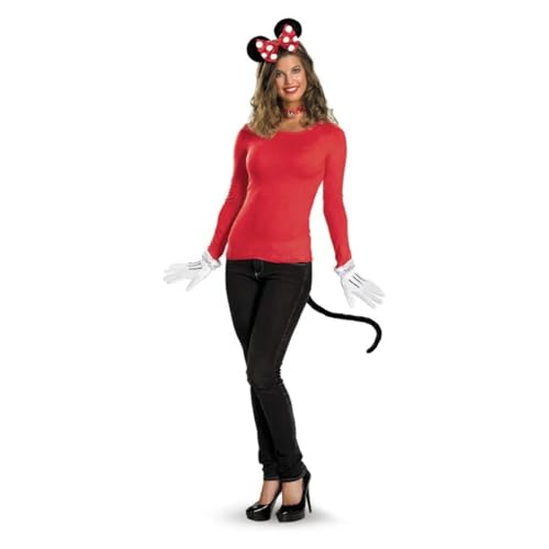 Disguise womens Disney Mickey Mouse Clubhouse Red Minnie Mouse Kit adult sized costumes, Red/White/Black, One Size US
