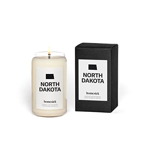 Homesick Premium Scented Candle, North Dakota - Scents of Spruce Needles, Clove, 13.75 oz, 60-80 Hour Burn, Natural Soy Blend Candle Home Decor, Relaxing Aromatherapy Candle
