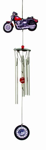 Spoontiques Metal Motorcycle Wind Chime, Blue, 4.5'' x 21'' x 2.5''' (13576)