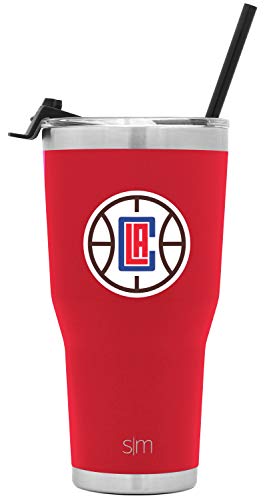 Simple Modern NBA Los Angeles Clippers 30oz Tumbler with Flip Lid and Straw Insulated Stainless Steel Travel Mug Classic