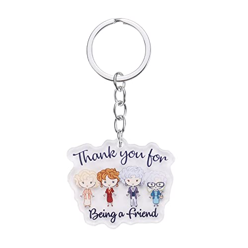 Thank You Stay Golden Being A Friend Girls Keychain TV Show Merchandise Holiday Ornament Friends Gift Holiday Ornament Friends Buddies Gift Christmas Season Tree