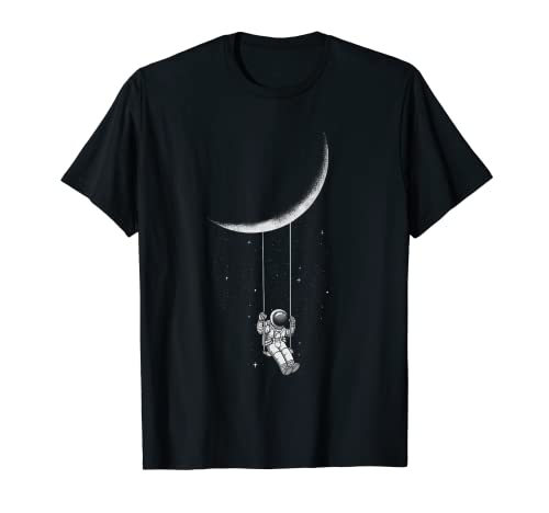 Moon Swing Astronaut Stars Space Man Funny T-Shirt