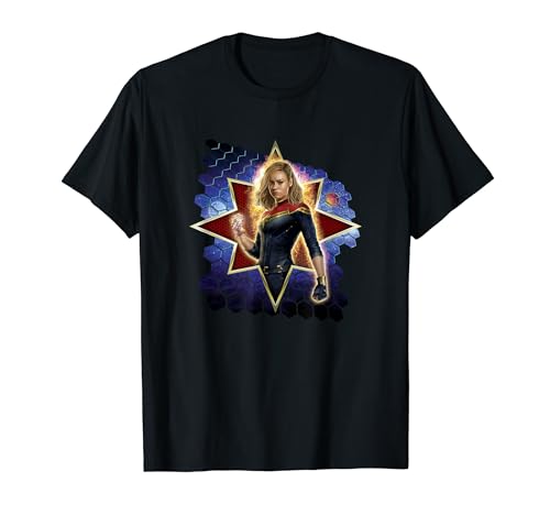 Marvel The Marvels Captain Marvel Cosmic Hero Movie Poster T-Shirt