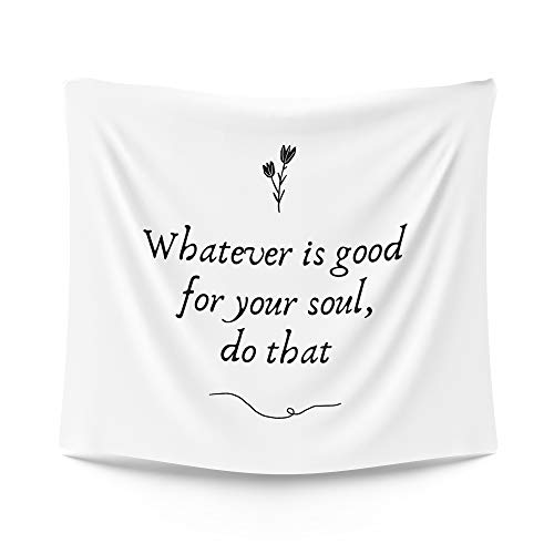 ESLA Quote Tapestry, Wall Tapestry For Bedroom, 59W x 51H in, Hanging Hooks Included - Simple Wall Decor For College, Girl Room