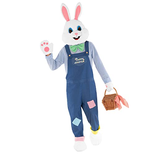 Morph Costumes Easter Bunny Costume Adult Easter Bunny Head Costume Easter Rabbit Mascot Dungarees Easter Adult Bunny Suit