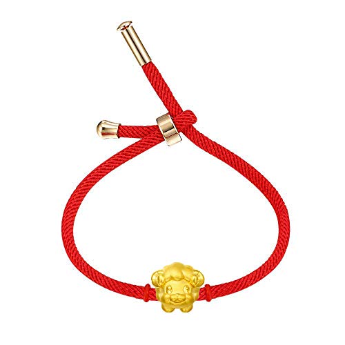 Vanski 12 Chinese Zodiac Sign Animal Charm Bracelet Adjustable Lucky Red String Bracelet for Women Birthday Gifts (Zodiac - Sheep)