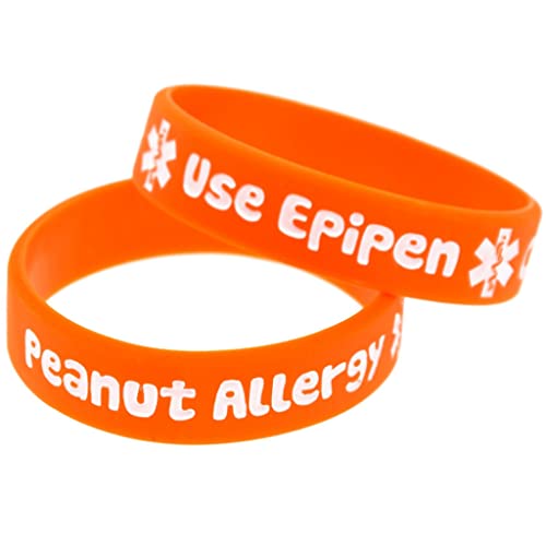 Blue Silicone Rubber Medical Awareness Alert Bracelet (Peanut Allergy)