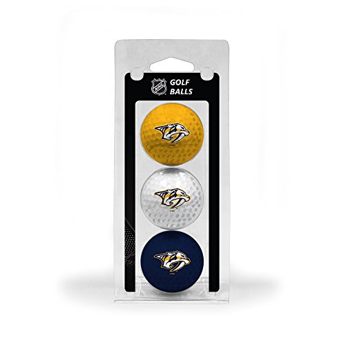 Team Golf NHL Nashville Predators 3 Golf Ball Pack Regulation Size Golf Balls, 3 Pack, Full Color Durable Team Imprint