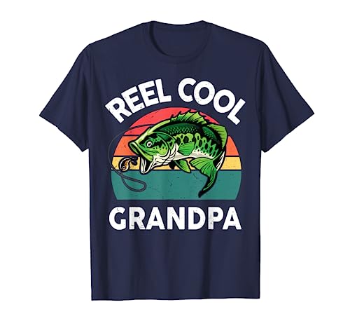 Fishing Reel Cool Grandpa Fathers Day Gift Funny Bass Dad T-Shirt