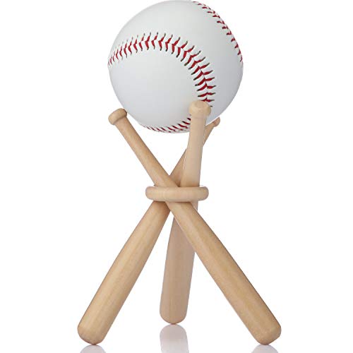 Honoson Baseball Stand Baseball Holders for Balls Display Wooden Baseball Bat Display Stand Holder Display Baseball Centerpieces for Tables for Kids and Sports Lover(1 Pack)