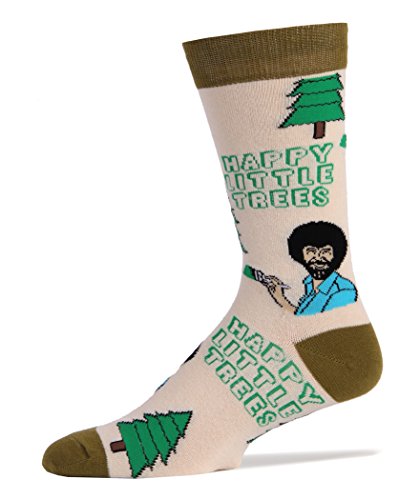 Funny Socks for Men, Oooh Yeah Fun Novelty Crew Exclusive Socks for Bob Ross, Christmas Socks, Dress Cotton Socks