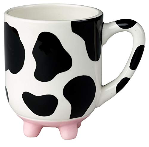 Boston Warehouse Udderly Cow Mug with Non-Skid Silicone Feet, Hand Painted Ceramic, 20 fl.oz.