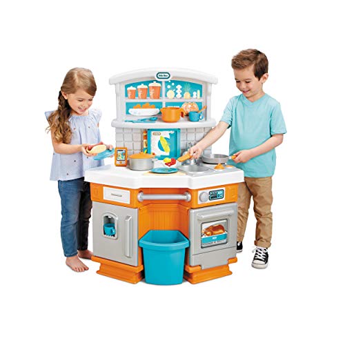 Little Tikes Home Grown Kitchen - Role Play Realistic Kitchen Real Cooking & Water Boiling Sounds Kitchen Accessories Set for Girls Boys - Multicolor 22 x 18 x 30.25 inches