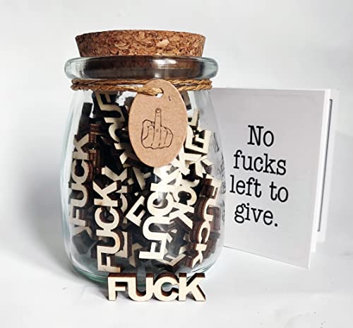 Fucks to Give,Jar of Fuck Gift Jar,Give a Fuck in a Bottle Gag Gift Birthday,Christmas,Holiday,Funny Gift,Gift to Friend,Anniversaries Gift for Valentines Day Encouragement Gift (7oz)