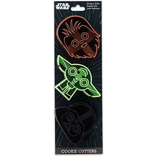 Star Wars Cookie Cutter Set for Kitchen - Featuring Chewbacca, Yoda and Darth Vader Cookie Cutters