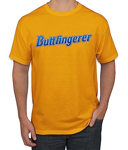 Buttfingerer Funny Candy Bar Parody Humor Men's T-Shirt, Gold, Large