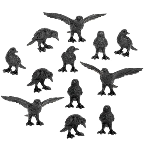 Accoutrements Itty Bitty Crows: A Pocketful of Crows - 12 Tiny Soft Vinyl Corvids in Four Poses, Our Tiniest Murder Yet