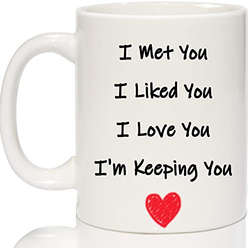 Breezy Valley I Love You Gifts for Her Wife Girlfriend Coffee Mug, Birthday Gifts for Wife from Husband Boyfriend Him - Anniversary Romantic Gifts, Cute Funny Presents for Her Him Mug, White, 11oz