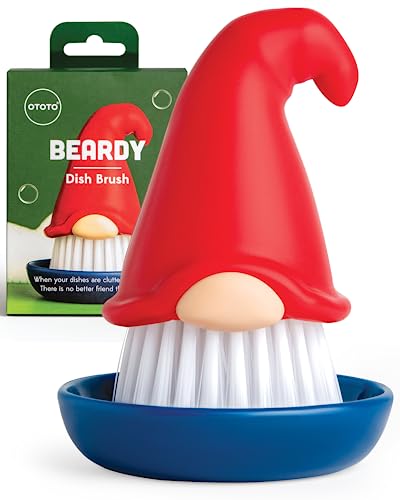 New!! Beardy Dish Brush by Ototo - Dish Scrub Brush, Gnome Gifts, Gnomes, Quirky Gifts, Dish Brush, Cute Kitchen Accessories, Funny Kitchen Gadgets