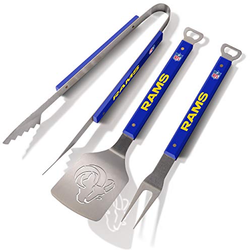 YouTheFan NFL Los Angeles Rams Spirit Series 3-Piece BBQ Set , Stainless Steel, 22' x 9'