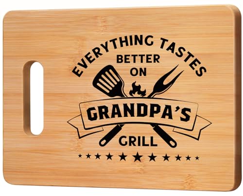 GiftyTrove Gifts for Grandpa, Best Grandpa Birthday Gifts - Personalized Bamboo Cutting Board Gift for Grandpa Grandfather Papa, Cool Fathers Day, Christmas or Birthday Gifts for Grandpa