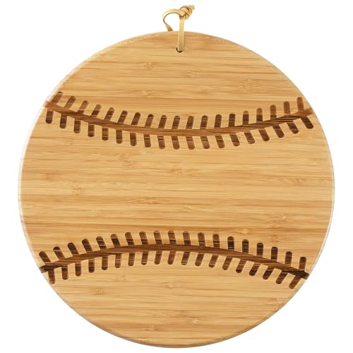 Totally Bamboo Baseball Shaped Bamboo Wood Cutting Board and Charcuterie Board, Great Gift for Baseball Fans