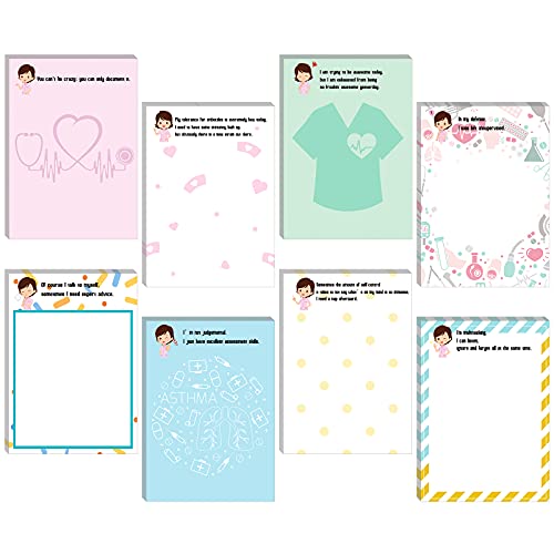Chinco 8 Pieces Funny Notepads Funny Nurse Notepads Medical Themed Notepads Sarcastic Memo Pads Funny Office Supplies for Writing Notes Diary Lists Schedules, 4 x 5.5 Inch (Fresh Style)