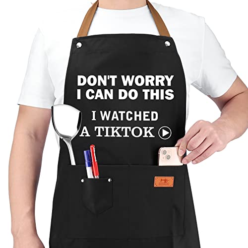 HBESTIE Gifts for Dad, Mom, Father's Day Gifts from Wife, Cooking Aprons Gifts for Men, Women, Birthday Gifts for Dad, Him, Boyfriends, Dad Gifts from Daughter Son, Chef Aprons Grilling Gifts
