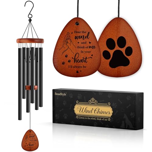 SteadStyle Dog Memorial Gifts for Loss of Dog, Pet Memorial Wind Chime, Loss of Dog Sympathy Gift, Dog Remembrance Gift in Memory of Dog Cat.