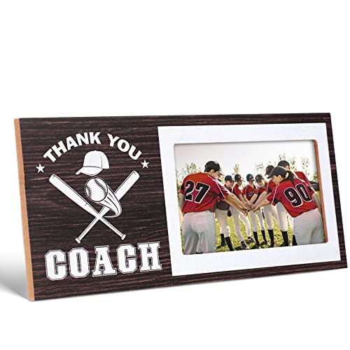 Sumind Football Picture Frame Soccer Basketball Volleyball Coach Gift Graduation Coach Picture Frame Gifts for Coaches Thank You Coach Gift 4' x 6' Photo (Baseball)