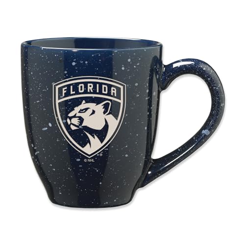 Rico Industries NHL Hockey Florida Panthers Navy 16 oz Team Color Laser Engraved Speckled Ceramic Coffee Mug