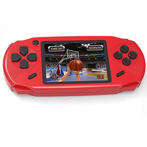 Beijue 16 Bit Handheld Games for Kids Adults 3.0'' Large Screen Preloaded 100 HD Classic Retro Video Games USB Rechargeable Seniors Electronic Game Player Birthday Xmas Present (Red)