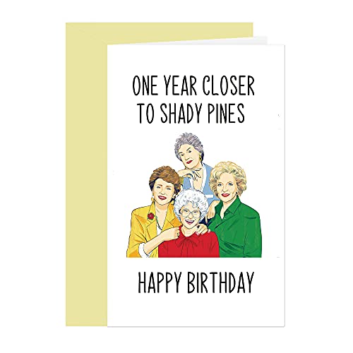 Golden And Girls Birthday Card, Best Friend Bday Card, Funny Birthday Card for Mom Grandma, Getting Older Birthday Card for Her