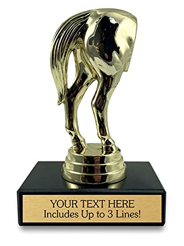 Participation Trophy Funny with Custom Engraving - Personalized Award with Your Text for Office or Family Fun - Fantasy Football Loser Trophy - Horse Butt - Last Place