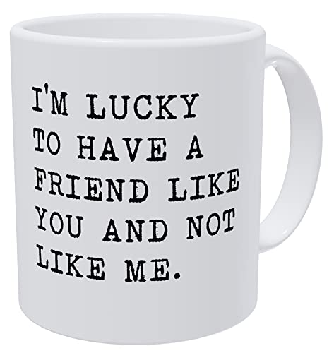 Della Pace I Am Lucky To Have A Friend Like You And Not Like Me 11 Ounces Funny White Coffee Mug