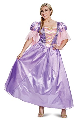 Disguise womens Rapunzel Costume, Official Disney Princess Rapunzel Deluxe Dress Adult Sized Costumes, Purple, S 4-6 US