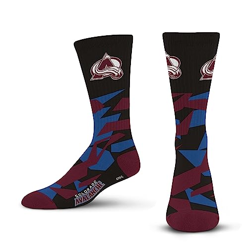 For Bare Feet NHL COLORADO AVALANCHE Shattered Camo Crew Sock Team Color Large