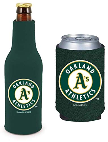 MLB Baseball Can & Bottle Neoprene Holder Insulator Beverage Cooler (Oakland Athletics)