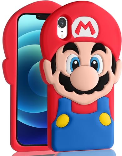oqpa for iPhone XR Case Cute Cartoon 3D Character Design Cases for Boys Girls Women Teens Kawaii Unique Fun Cool Funny Silicone Soft Shockproof Cover for Apple i Phone XR 6.1', Maro