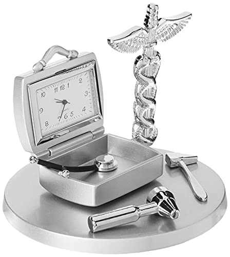 Sanis Enterprises Doctor's Clock, 3.5-Inch, Silver