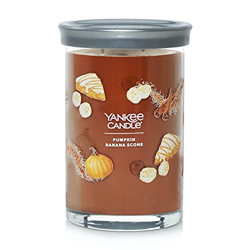 Yankee Candle Pumpkin Banana Scone Scented, Signature 20oz Large Tumbler 2-Wick Candle, Over 60 Hours of Burn Time