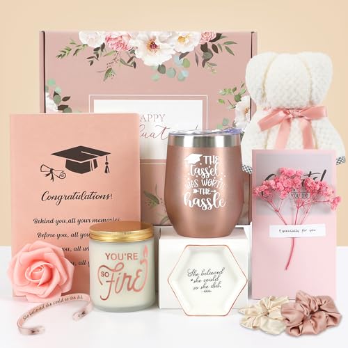 Joyseller 2024 Graduation Gifts for Her, 10 in 1 Pratical Graduation Gift Basket for College or High School Class of 2024 Graduation Gift Box for Daughter, Sister, Friend