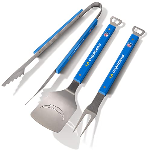 YouTheFan NFL Los Angeles Chargers Spirit Series 3-Piece BBQ Set, 22' x 9'