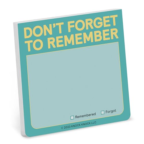 1-Count Knock Knock Don't Forget to Remember Sticky Note Pad, to Do List Notes, 3 x 3-Inches, 100 Sheets Each
