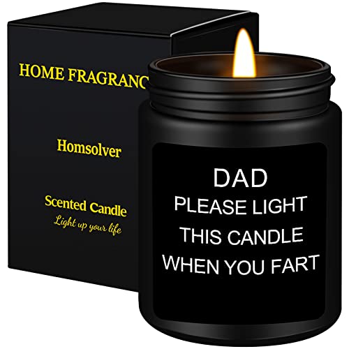 Homsolver Dad Gifts from Daughter Son,Dad Birthday Gift,Fathers Day Birthday Gifts for Dad,Sandalwood Scented Candle Gifts for Men