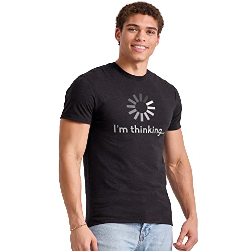 Hanes Men’s Short Sleeve Graphic T-shirt Collection, I'm Thinking, Medium