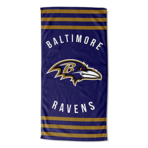 Northwest NFL Baltimore Ravens Unisex-Adult Beach Towel, 30' x 60', Stripes