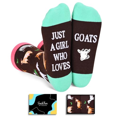 sockfun Funny Goat Lovers Gifts Sheep Gifts For Her, Silly Goat Socks Women Novelty Sheep Socks Girls Farm Animal Socks