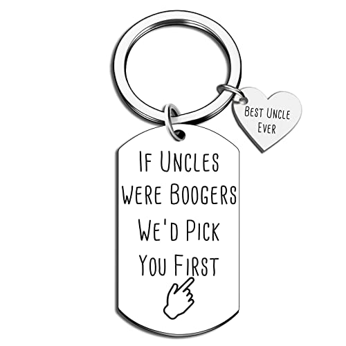 Aisity Uncle Gifts from Nephew Niece Funny Uncle Keychain for Fathers Day Birthday Christmas Stocking Stuffers Gifts for Uncle Special Best Uncle Ever Gifts Personalized Keychain